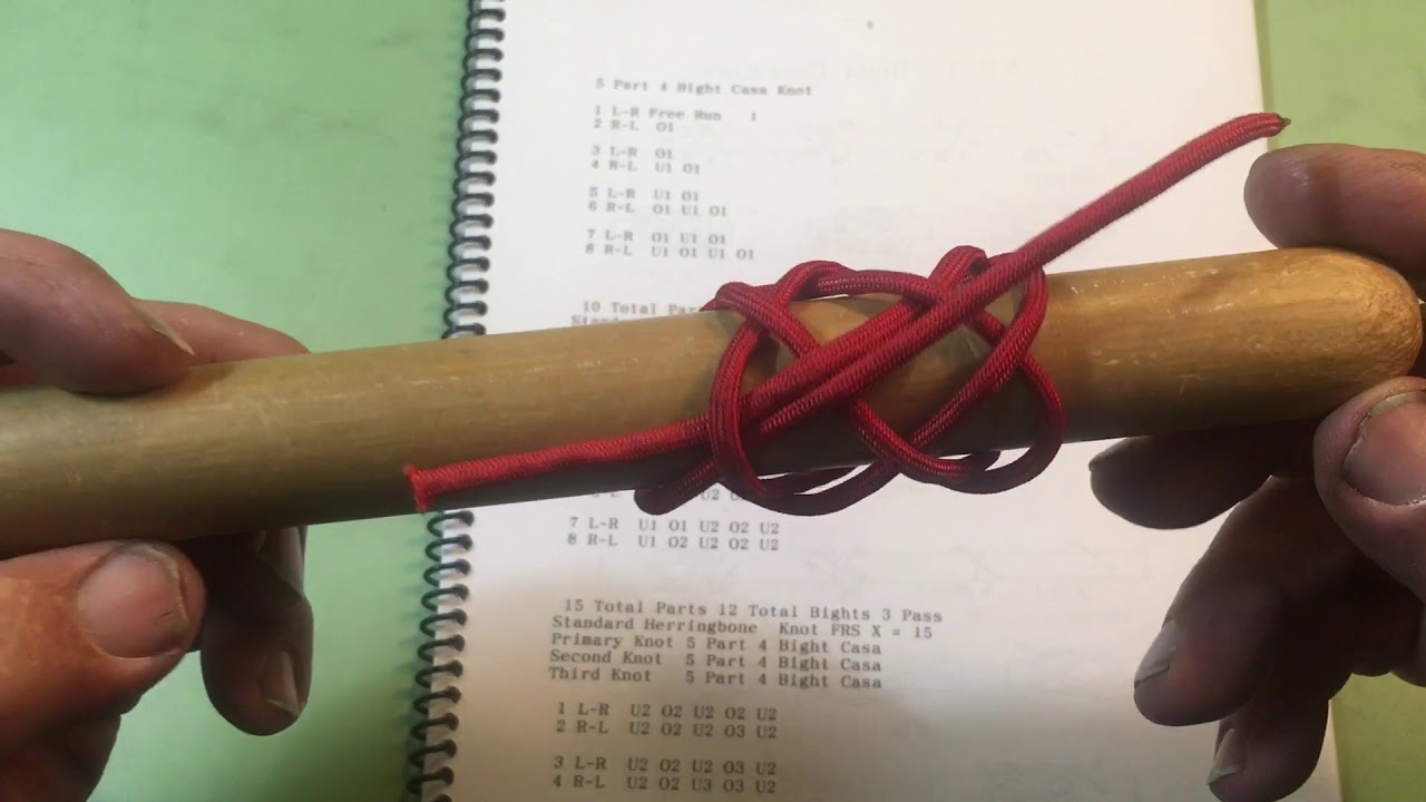 Tying a 15 Part 12 Bight 3 pass Herringbone Knot