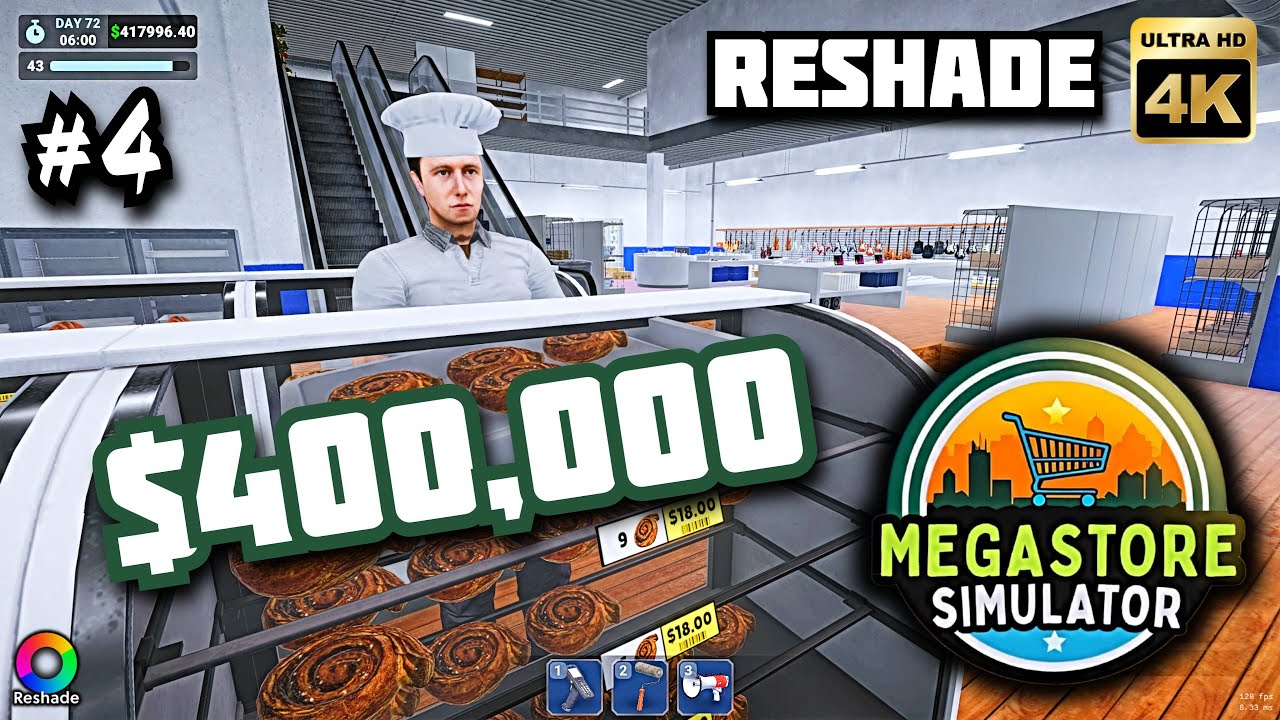 Megastore Simulator 4K - $400K Level 43 Gameplay No Commentary +Reshade Part4