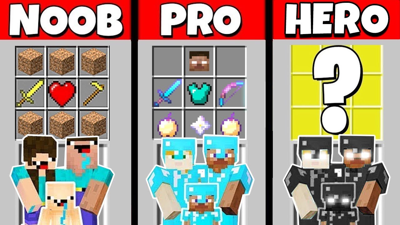 Minecraft Battle: НУБ против ПРО против ХЕРОБРИНА: СЕМЕЙНОЕ КРАФТИНГОВОЕ ИСПЫТАНИЕ / Анимация