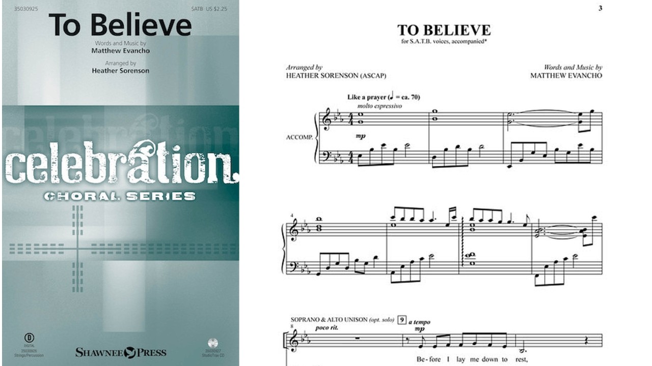 TO BELIEVE (SATB Choir) - Jackie Evancho/arr. Heather Sorenson