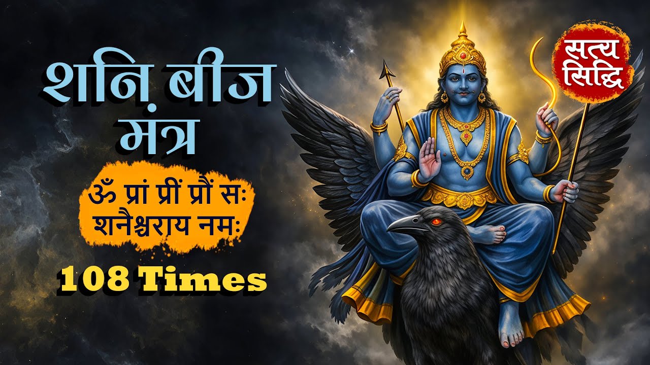 शनि बीज मंत्र 108 बार | ॐ प्रां प्रीं प्रौं सः शनैश्चराय नमः | Shani Beej Mantra