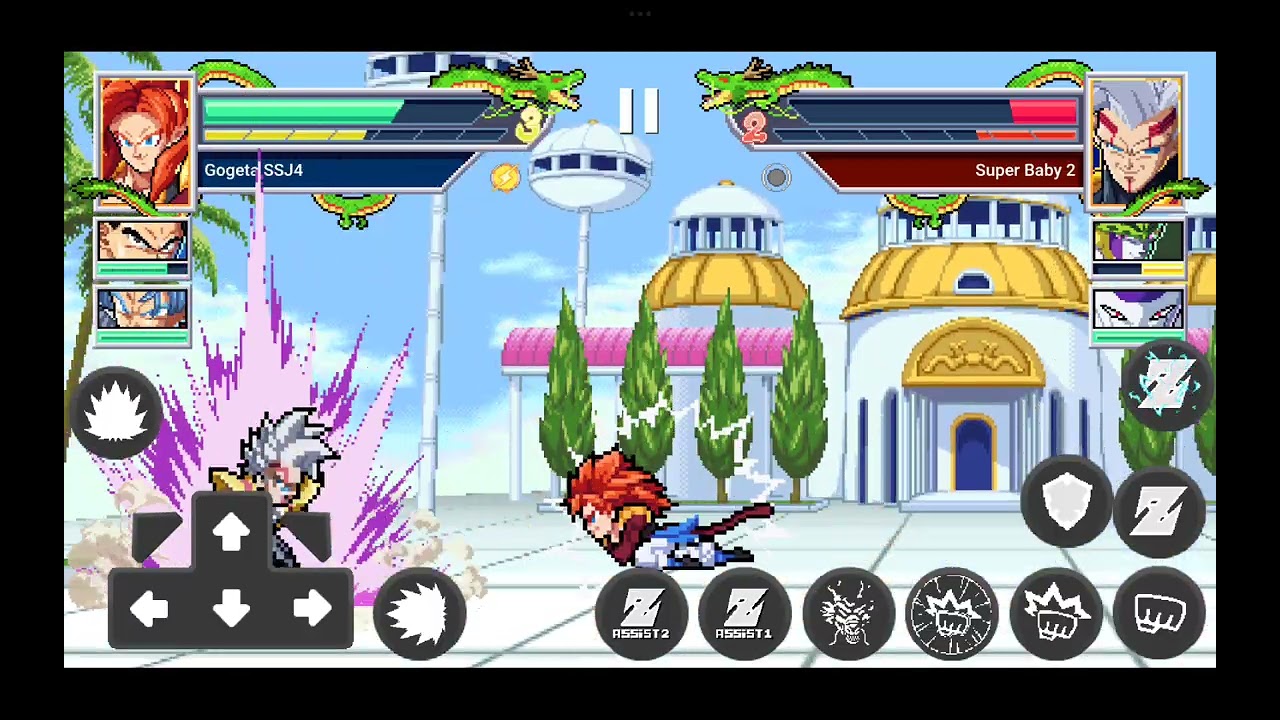 Gogeta ssj4 Gohan e Trunks vs baby vegeta Freeza e Cell 
