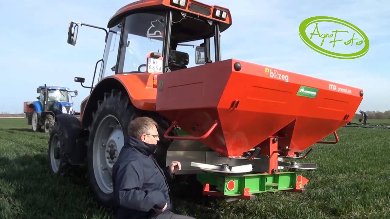 Ustawienie szerokości rozsiewacza do nawozu Unia Brzeg 850MX