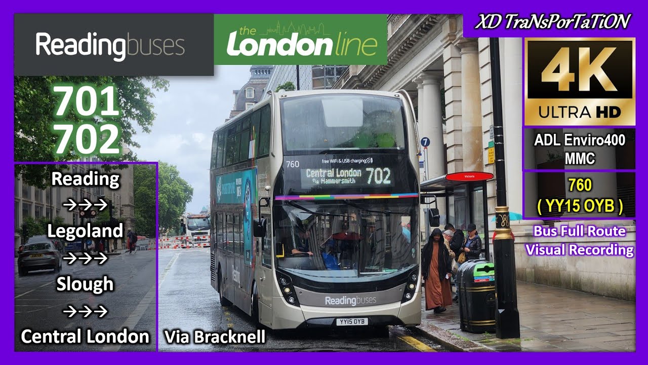[Reading buses] The London Line 701 + 702 ~ Reading ➝ Legoland ➝ Central London【4K UW】