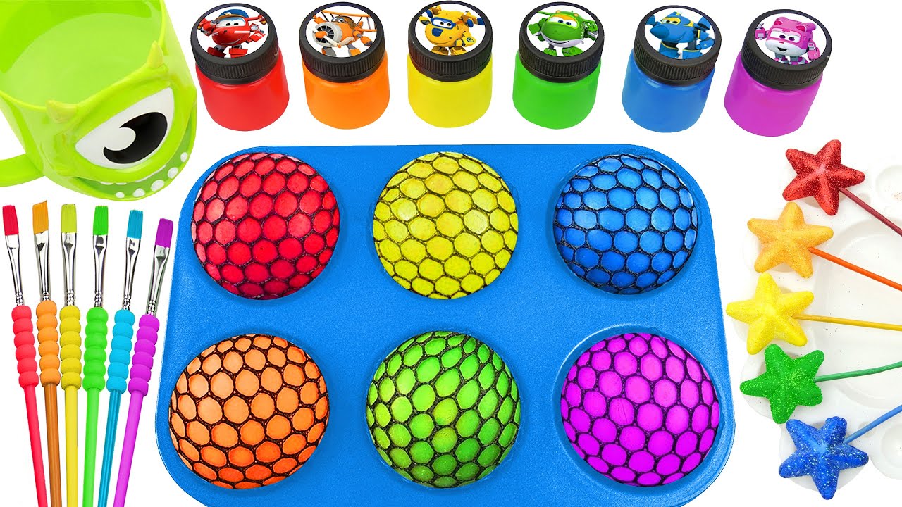 Oddly Satisfying Video l Making DIY Cutting Rainbow Candy Balls Slimes Sprunki & Mixing Colors ASMR