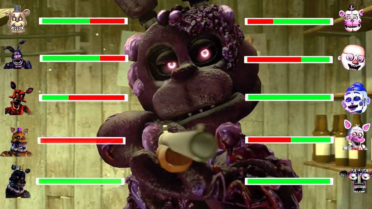 [SFM FNaF] Sister Location vs Toxic WITH Healthbars