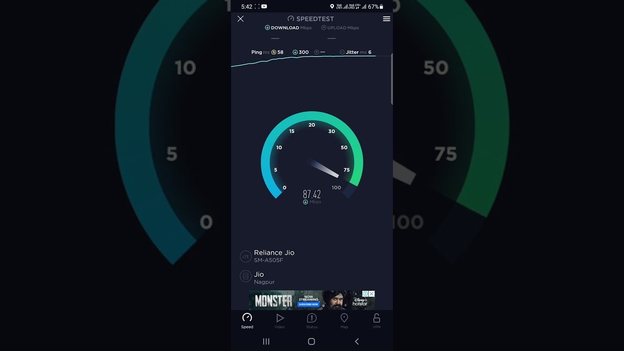 Jio 4G+ B3+B5(20+10)MHz CA SpeedTest In MP circle after B3 spectrum upgrade.