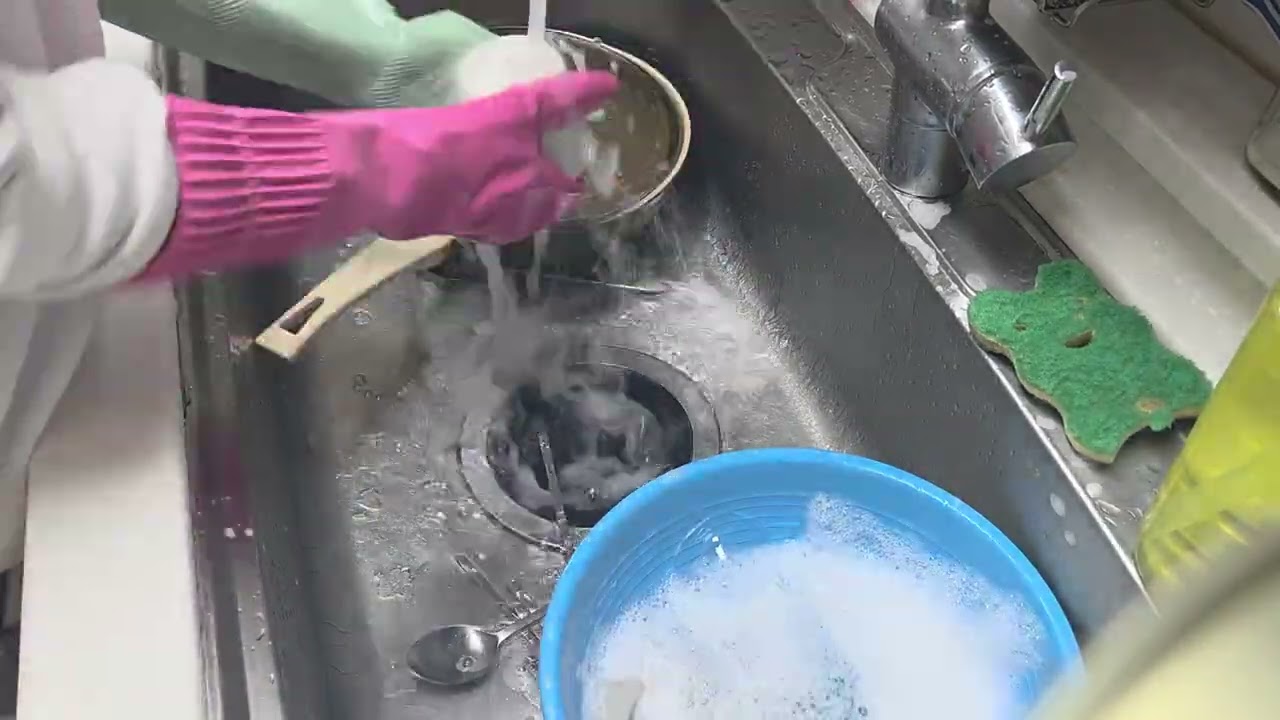 Let's wash dishes together! | Satisfying dish washing video | white noise | ASMR | x2 speed