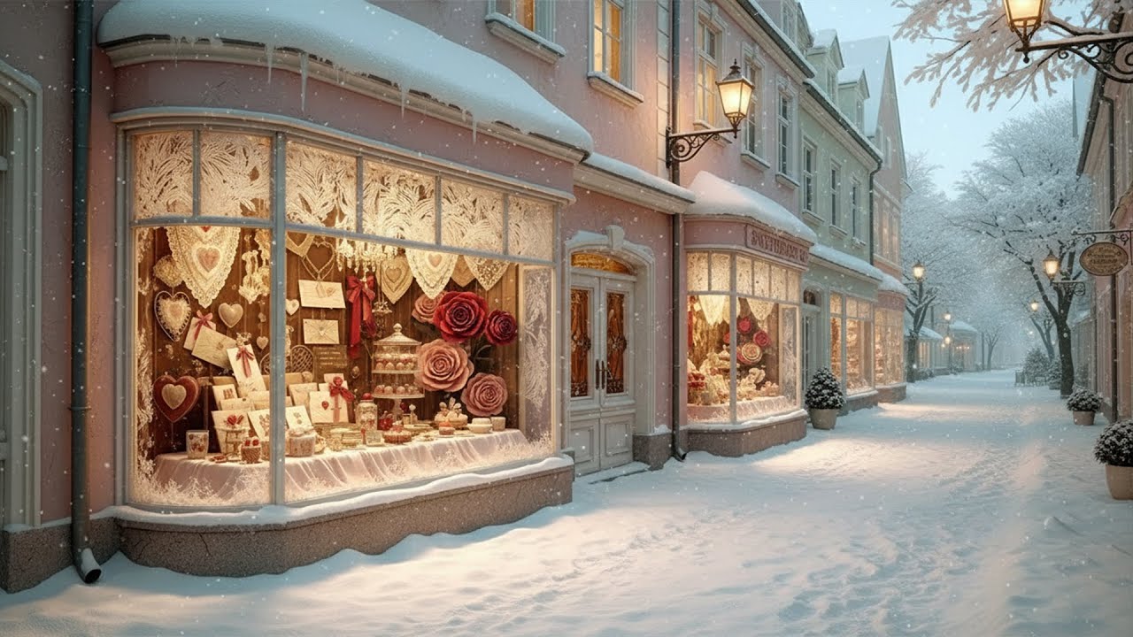 Vintage Valentine Morning ❄️ Sinatra & Friends: Warm Jazz Playlist at a Quiet Snowy Town