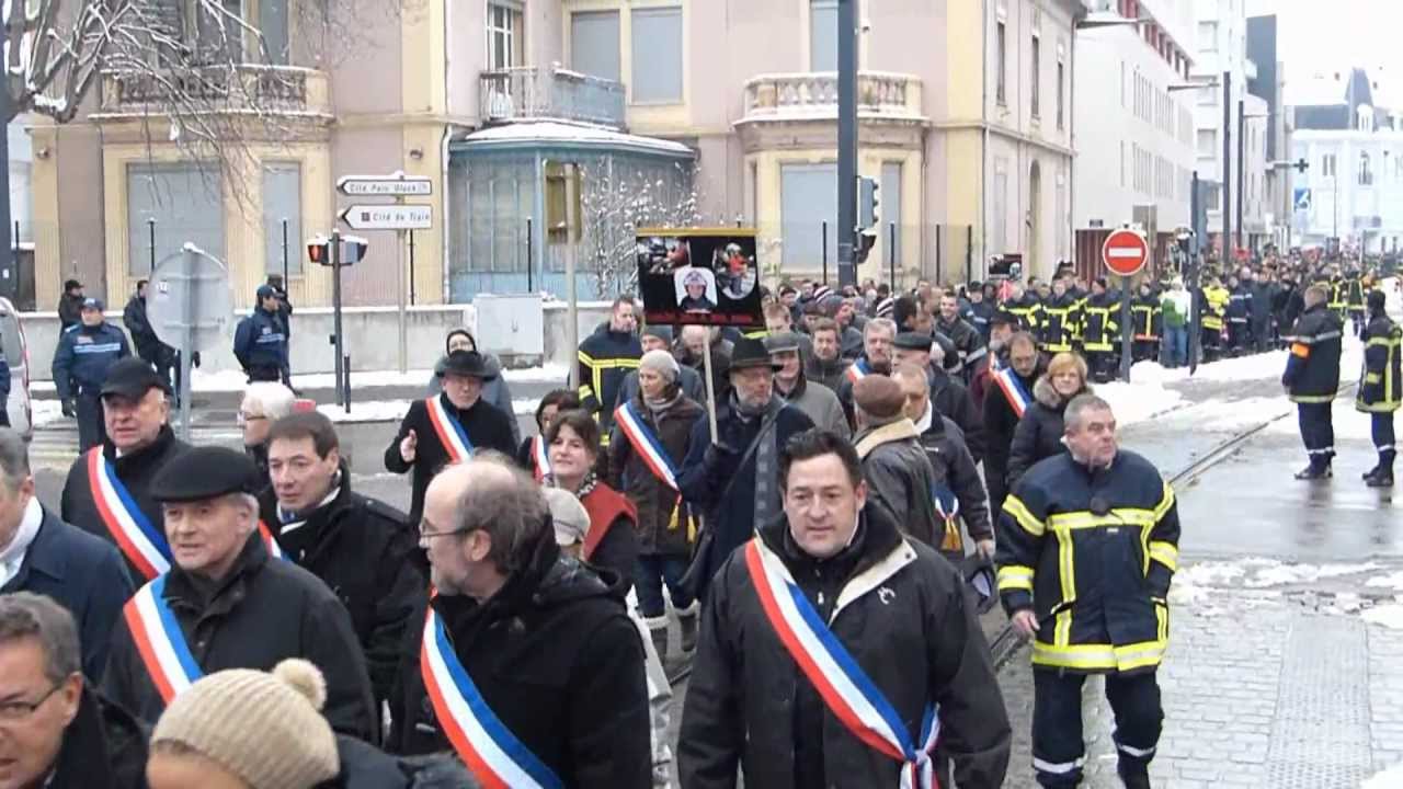 Marche silencieuse des pompiers de Mulhouse 19-1-2013