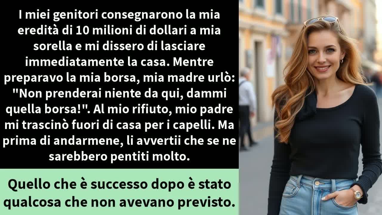 I miei genitori consegnarono la mia eredità di 10 milioni di dollari a mia sorella e mi dissero di