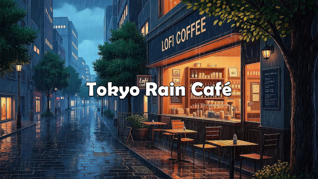 Night Study Mood at a Tokyo Café 🌧️ Cozy Lofi to Relax