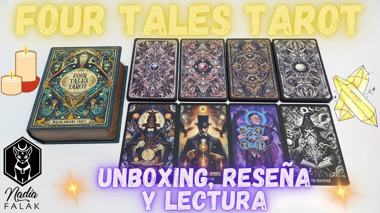 FOUR TALES TAROT (Taroteca) ⭐ Unboxing, Reseña y Lectura 💜 Nadia Falak