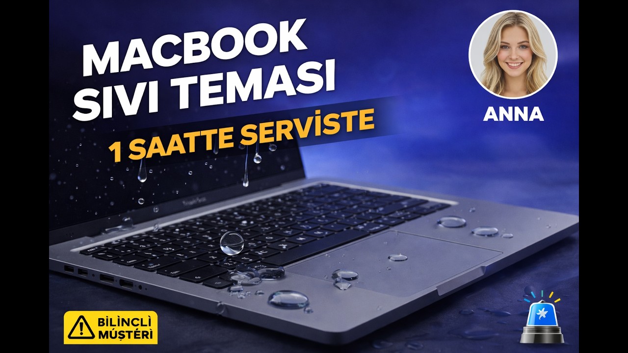 MacBook Sıvı Teması | Bilinçli Bir Müşteri 1 Saatte Serviste (Anna)
