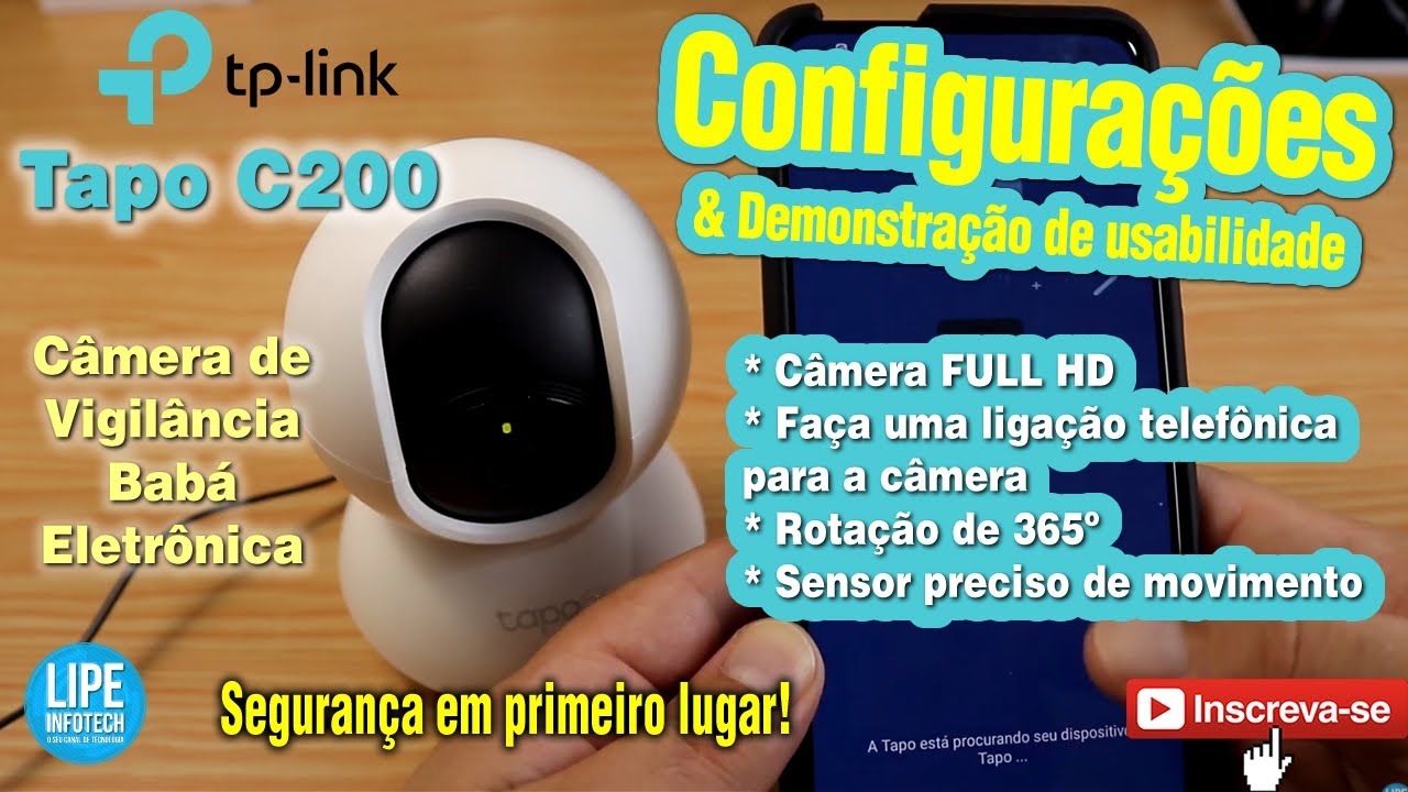 Câmera de Vigilância TP-LINK Tapo C200 - Configurações e demonstração de funcionamento. #Tutorial