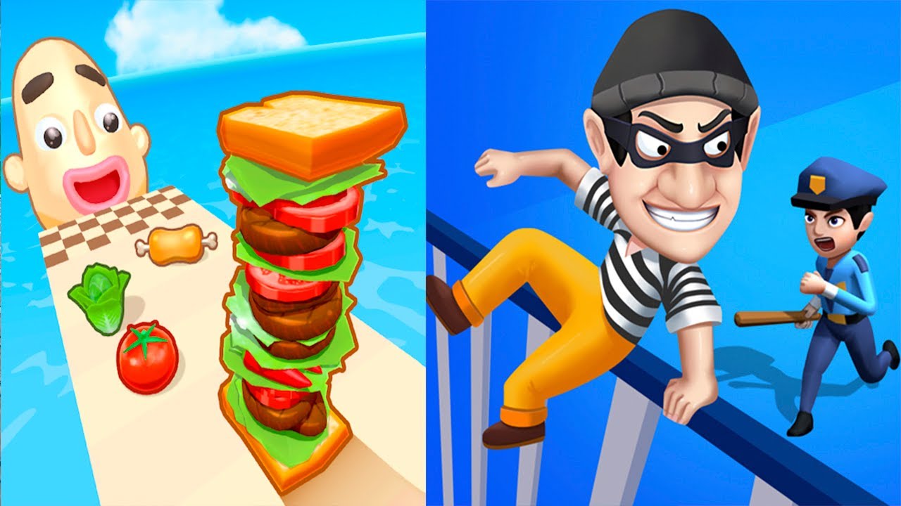 Sandwich Runner VS Thief and Run 3D - All Levels SpeedRun Gameplay Android iOS Ep1