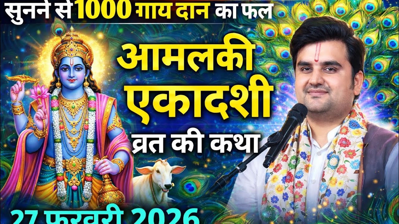 आंवला एकादशी व्रत कथा :   1000 गाय दान के पुण्य के बराबर 🙏🦚 पूजनीय इंद्रेशउपाध्याय जी 🙏🦚
