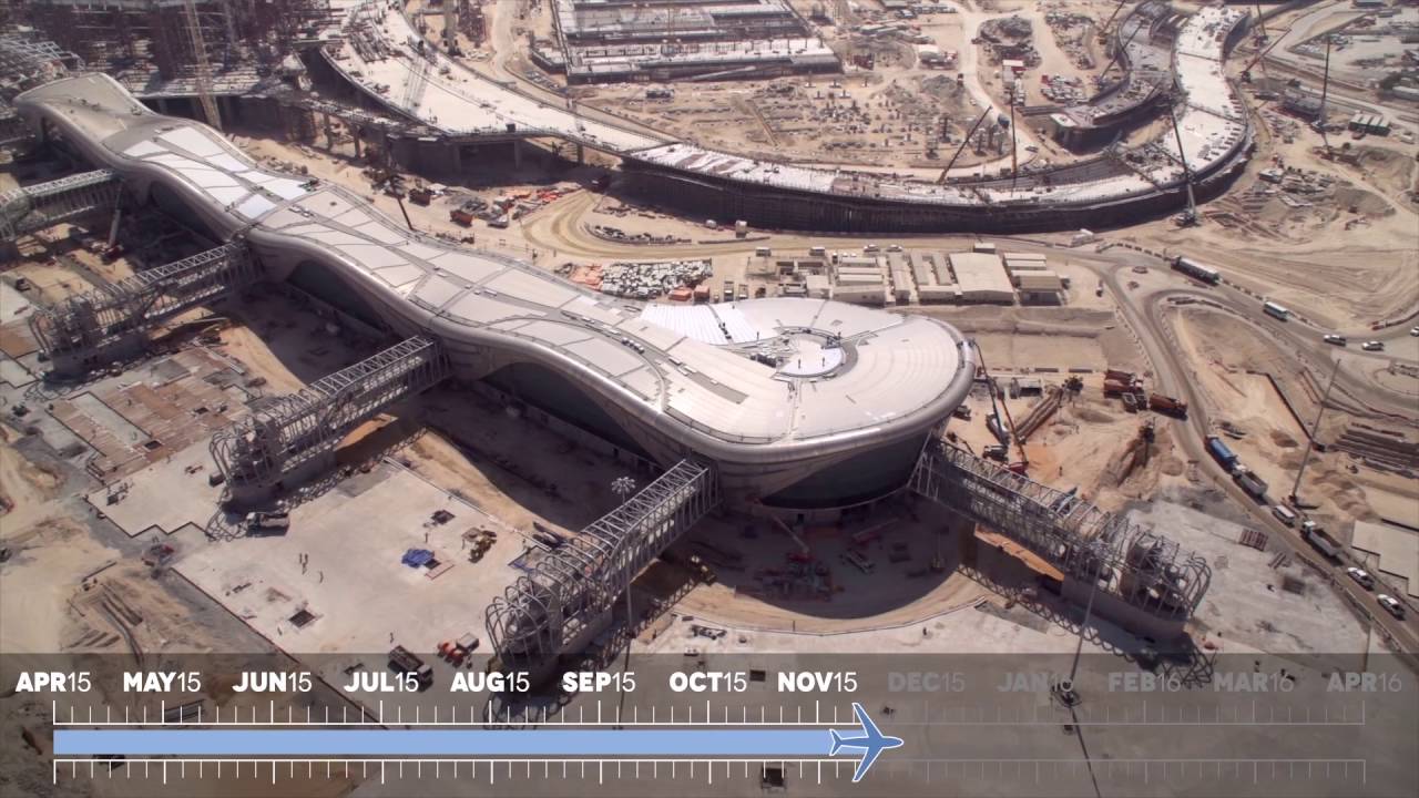 Midfield Terminal Building progress throughout a year