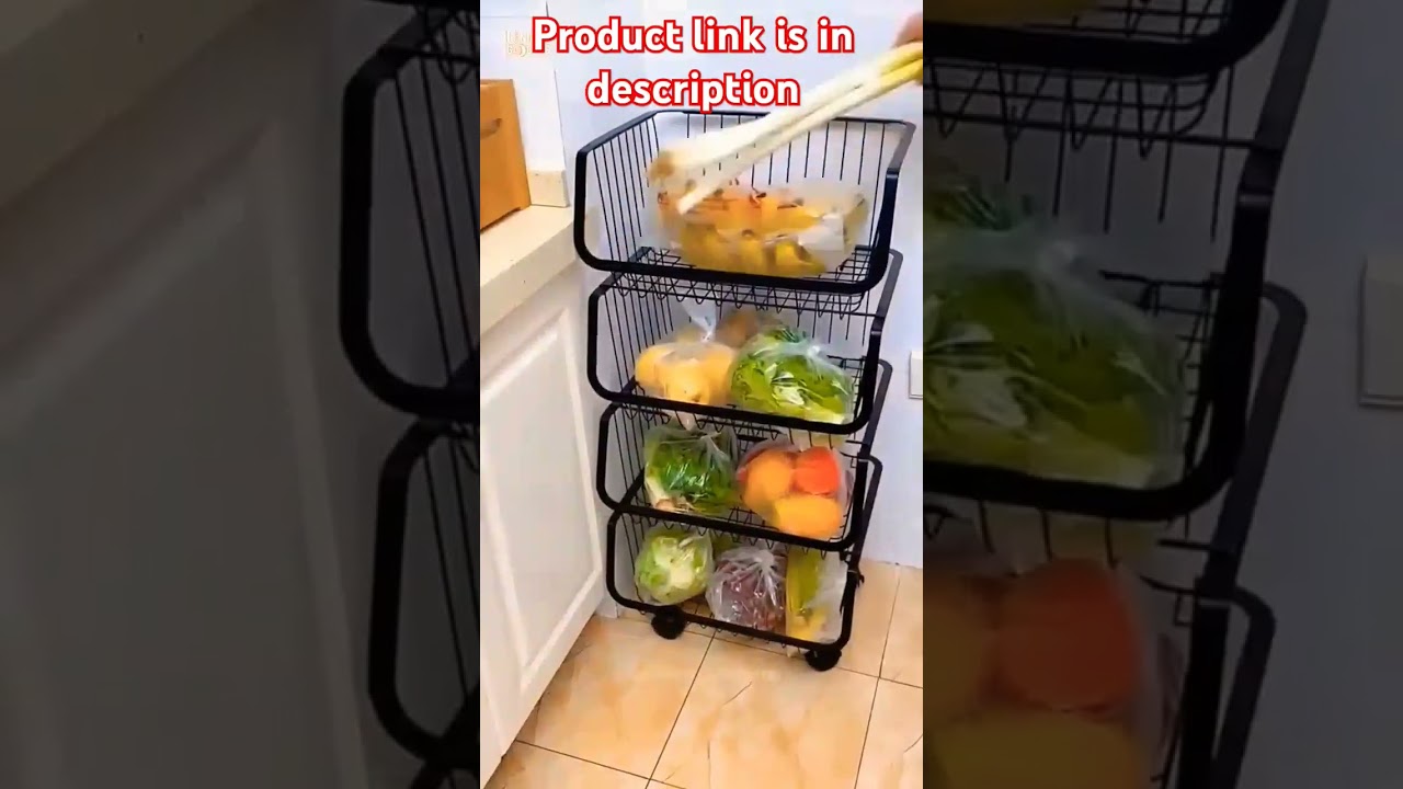 Vegetable And Fruits Kitchen Trolley | Rotating kitchen trolley | Rolling Rack 