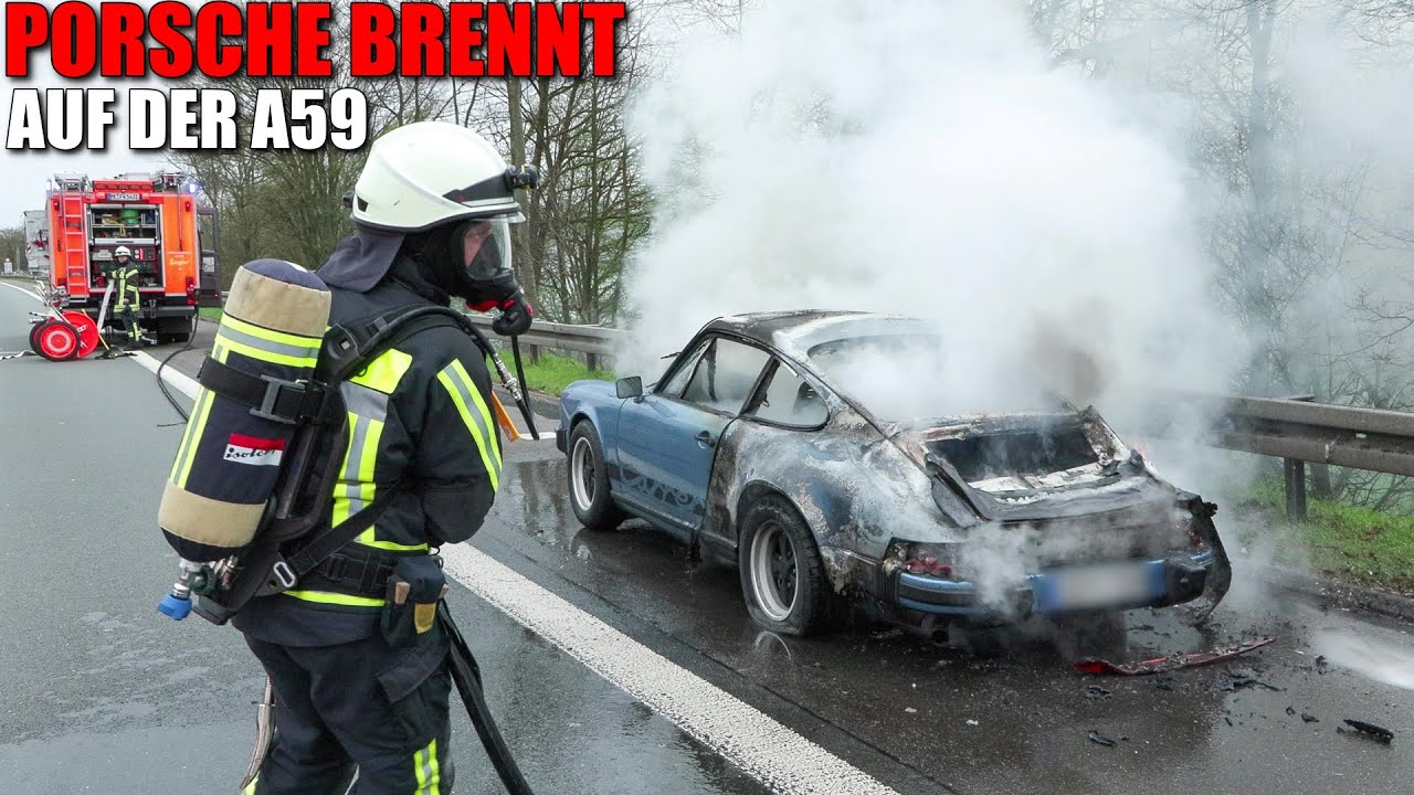 [PORSCHE 911 OLDTIMER IN VOLLBRAND!] - Brandbekämpfung | Vollsperrung | Feuerwehr Langenfeld -