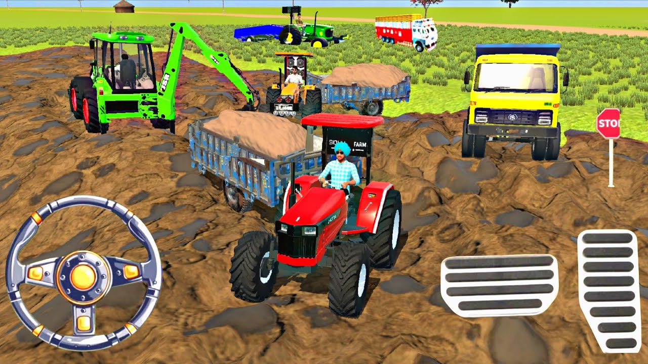 Drive Jcb, Dumper 🌋Preet Tractor🚜 and Kubota Tractor Uploading (मिट्टी) mitti#simulationgaming 