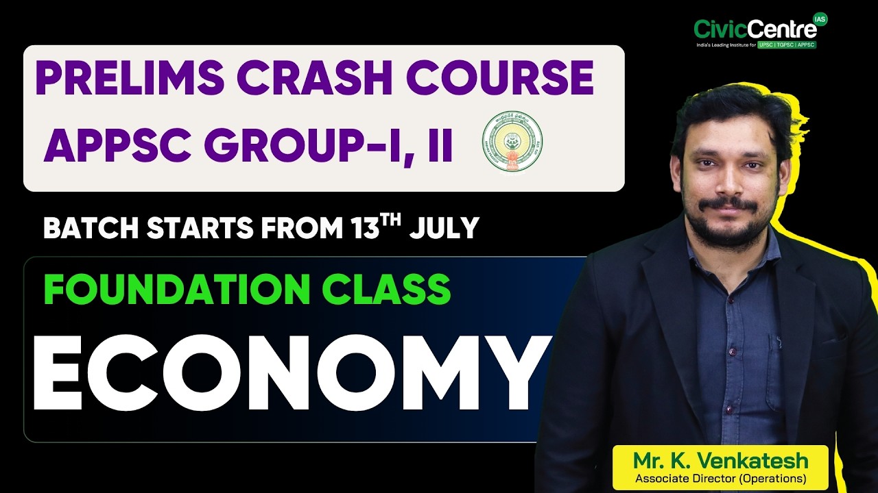 APPSC  Group 1, 2 | Prelims Crash Course | Economy Foundation | 2026 | Civiccentre IAS