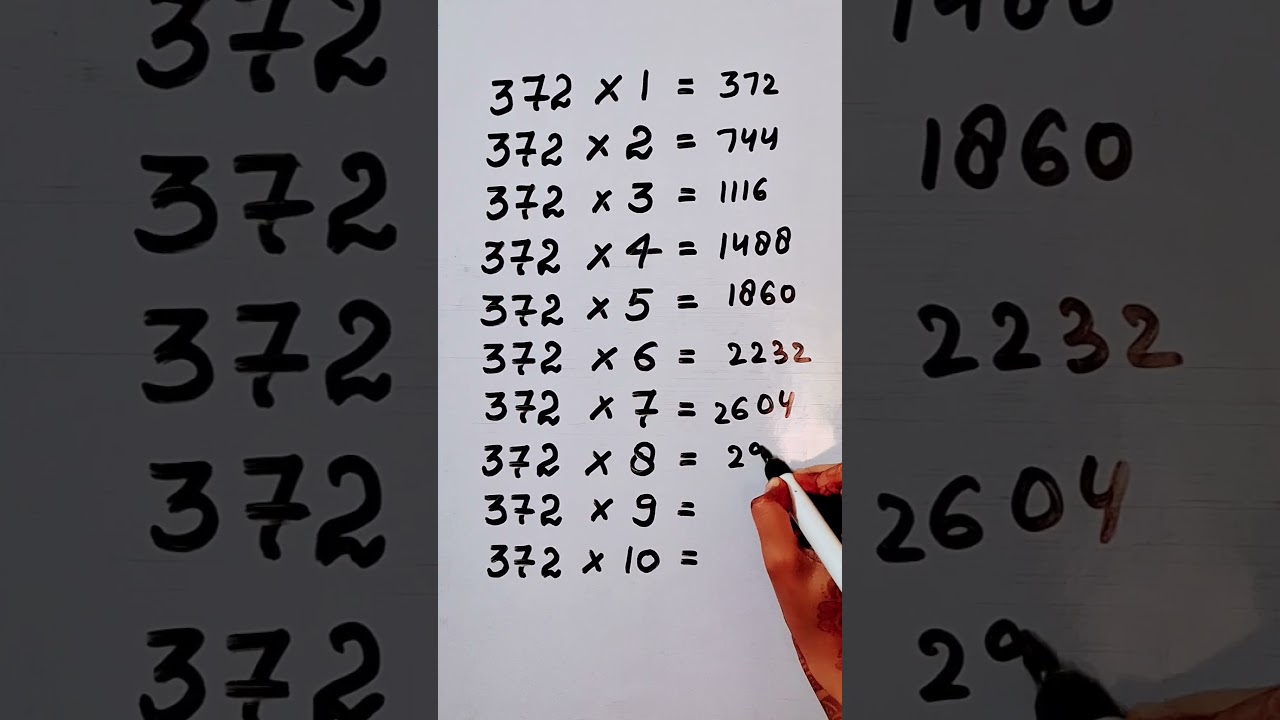 write the Table of 372 in 16 second only..#maths #mathshack #mathstricks &lrm;@study_care0&nbsp;