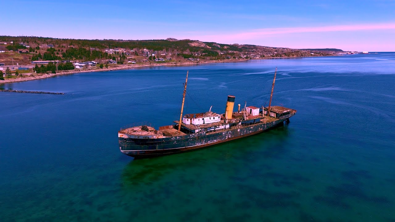 🎥 : SS Kyle | Cinematic 4K Drone Flight Over Harbour Grace&rsquo;s Ghost Ship &ndash; DJI Mini 4 Pro