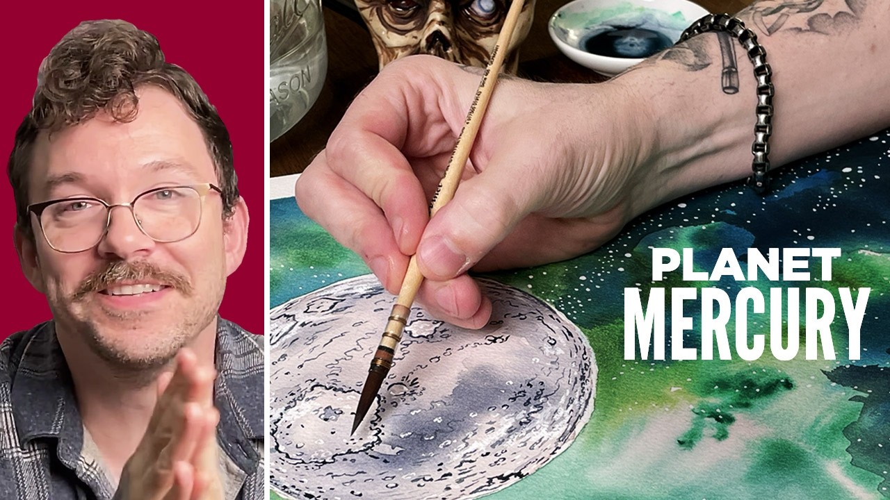 Painting the planet Mercury with Watercolor | EP.02