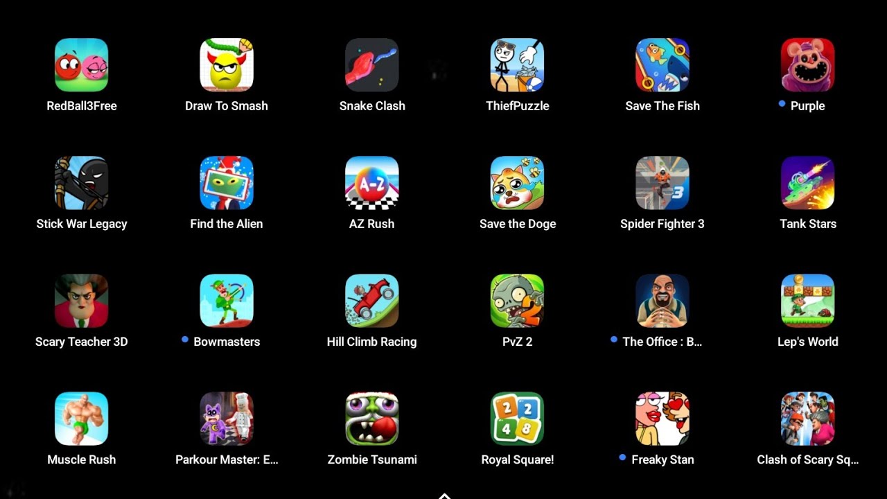 Red Ball3 Free, Draw To Smash, Snake Clash, Thief Puzzle, Save The Fish, Find the Alien, Az Rush