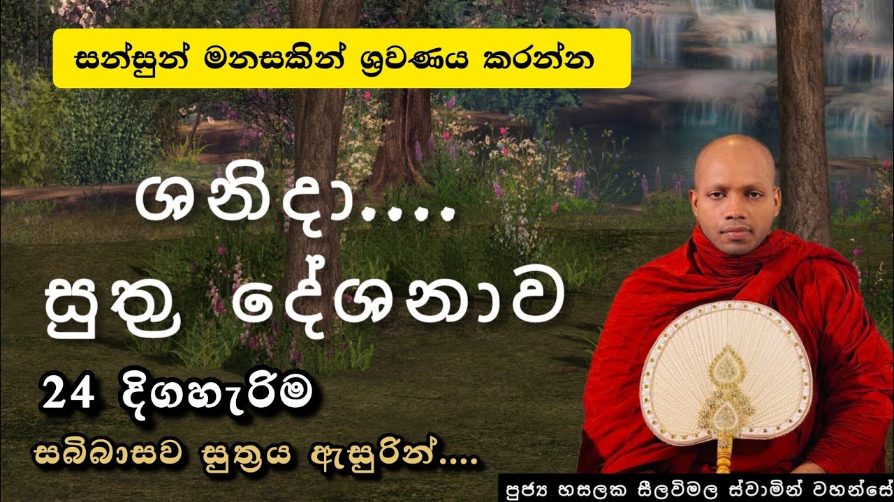 සබ්බාසව සුත්‍රය ඇසුරින් |ශනිදා 24 වන සුත්‍ර දේශනාව |#revhasalakaseelawimalathero |2026.02.28