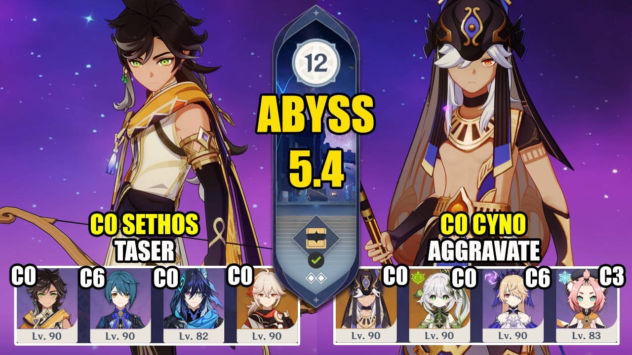 C0 Sethos Taser & C0 Cyno Aggravate | Spiral Abyss 5.4 | Genshin Impact 【原神】