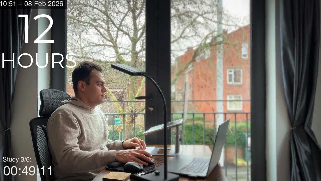 12-Hour LIVE Study With Me 🎓 | Cozy UK Ambience | Custom Pomodoro Timer | Deep Work Mode