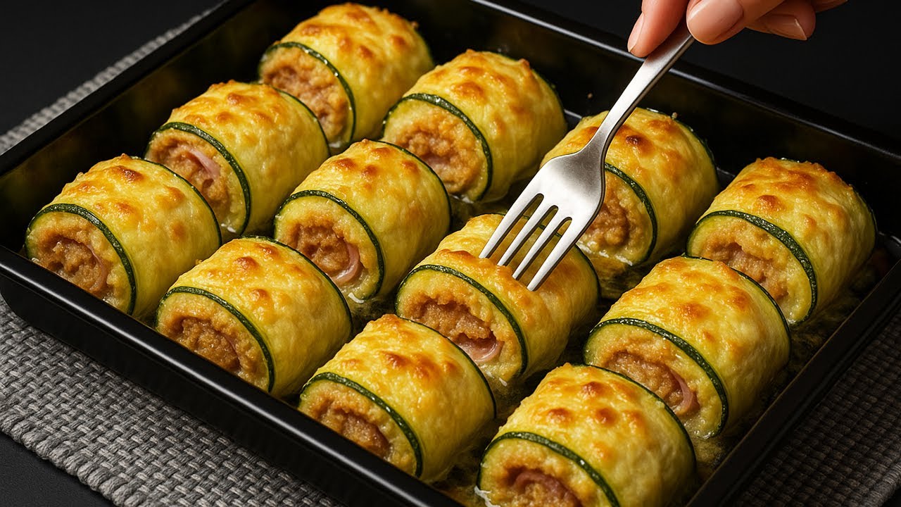 Diese Zucchini-Röllchen sind so lecker! Die ganze Familie ist begeistert!