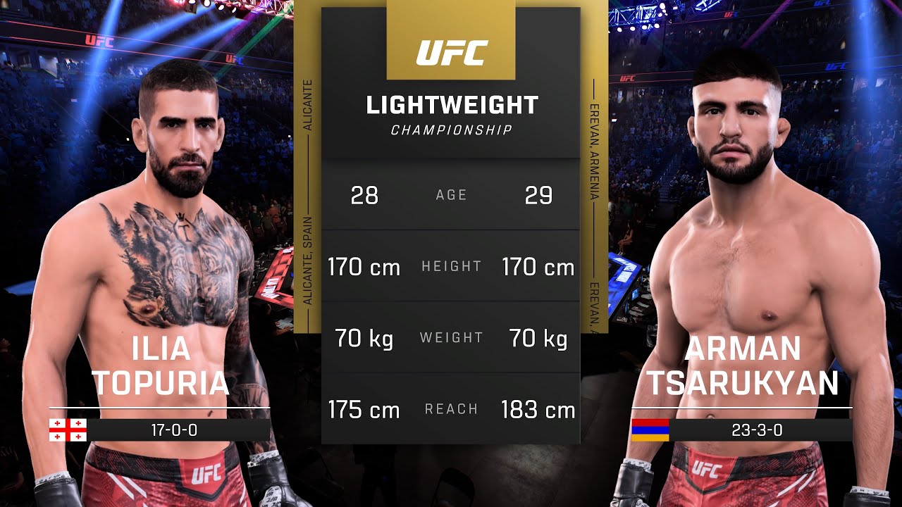 Ilia Topuria vs Arman Tsarukyan full fight ! #mma