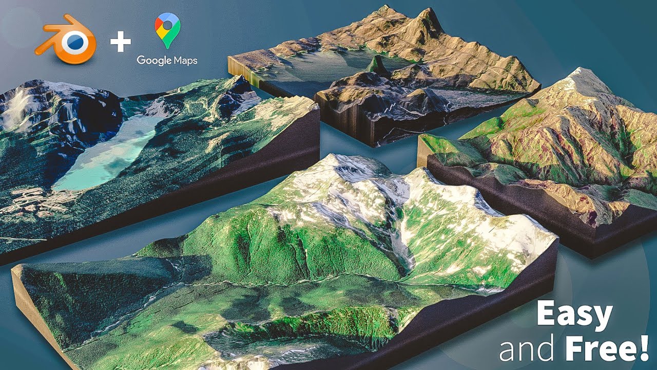 Как создать 3D-ландшафт с помощью Google Maps и Blender!