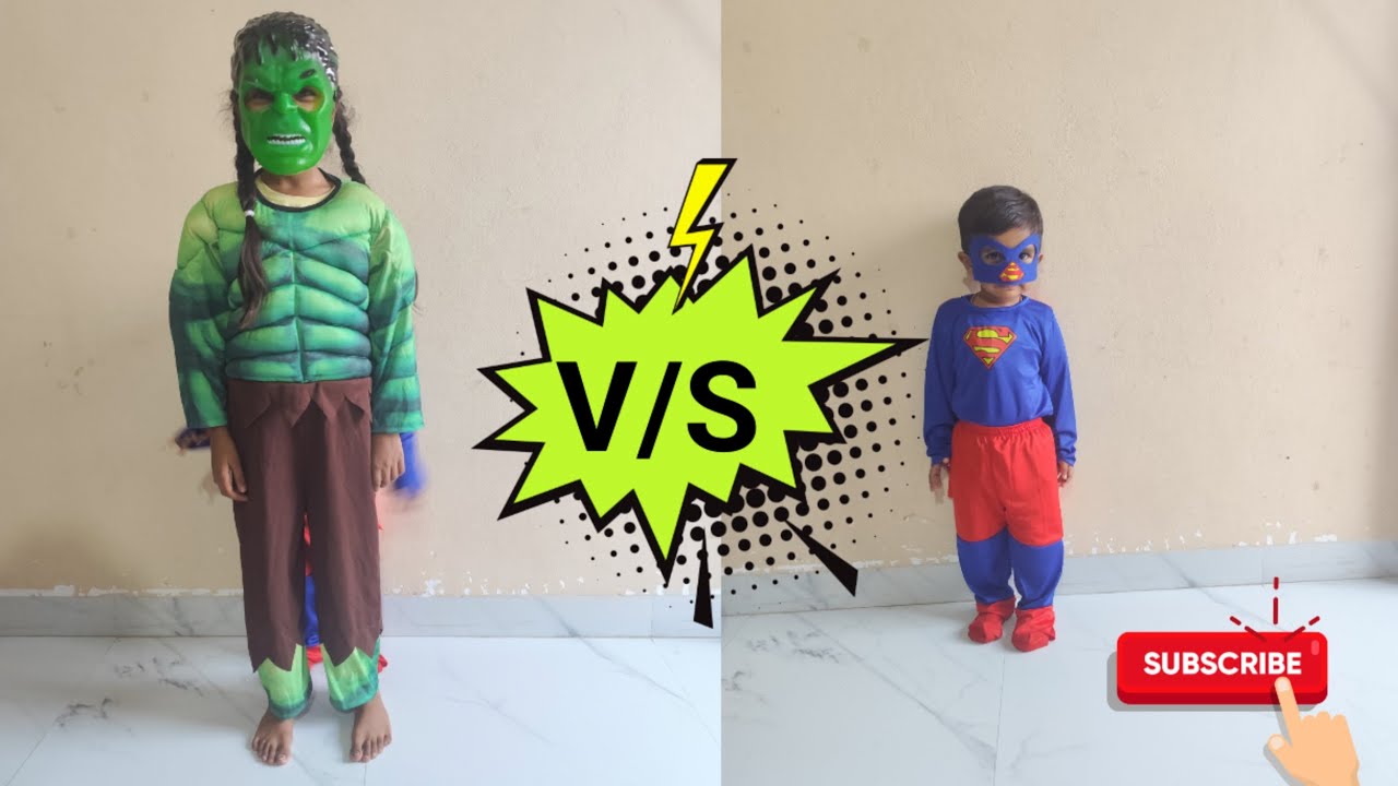 हल्क बनाम सुपर मैन #viral #hulk #superman #video #comedy#youtub #shreya&shivansh