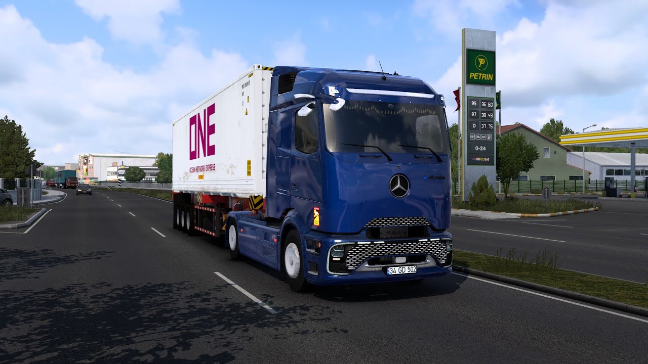 GKVFJX GAMING ETS2 NEW TRUCK MOD MERCEDES-BENZ EACTROS MP6 BY GLOBAL DESIGN V1.2 1.54
