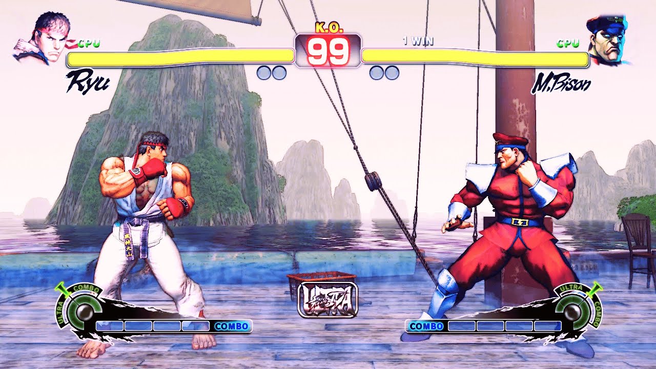 Рю против М.Бисона (Самый сложный) Street Fighter 4.
