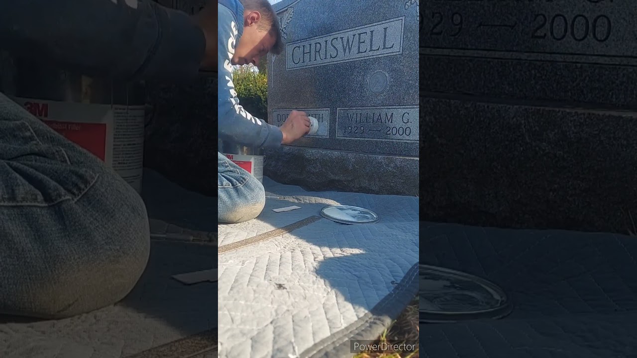 Engraving DOD on gray stone monument #engraving #granite #cemetery #sandblasting #memorial