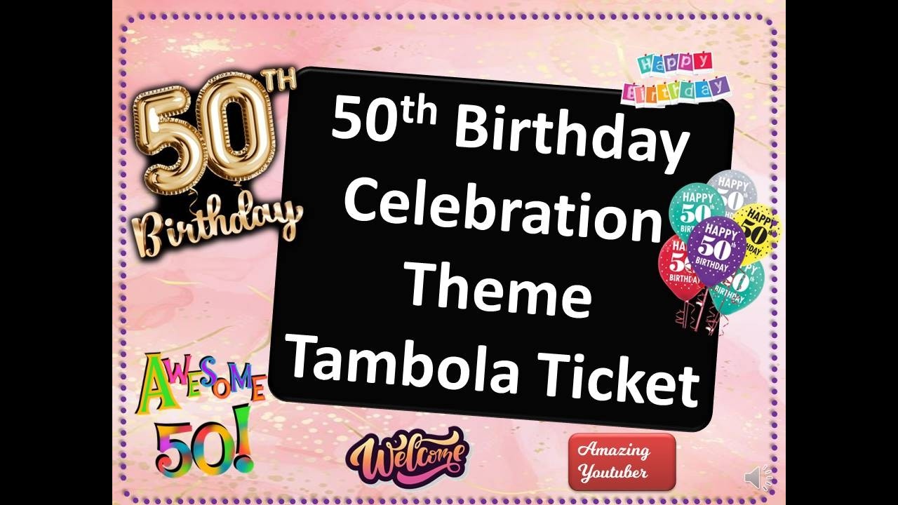 50th Birthday Tambola/Housie Tickets | 50th Birthday Special tambola Ticket | Birthday Party Games