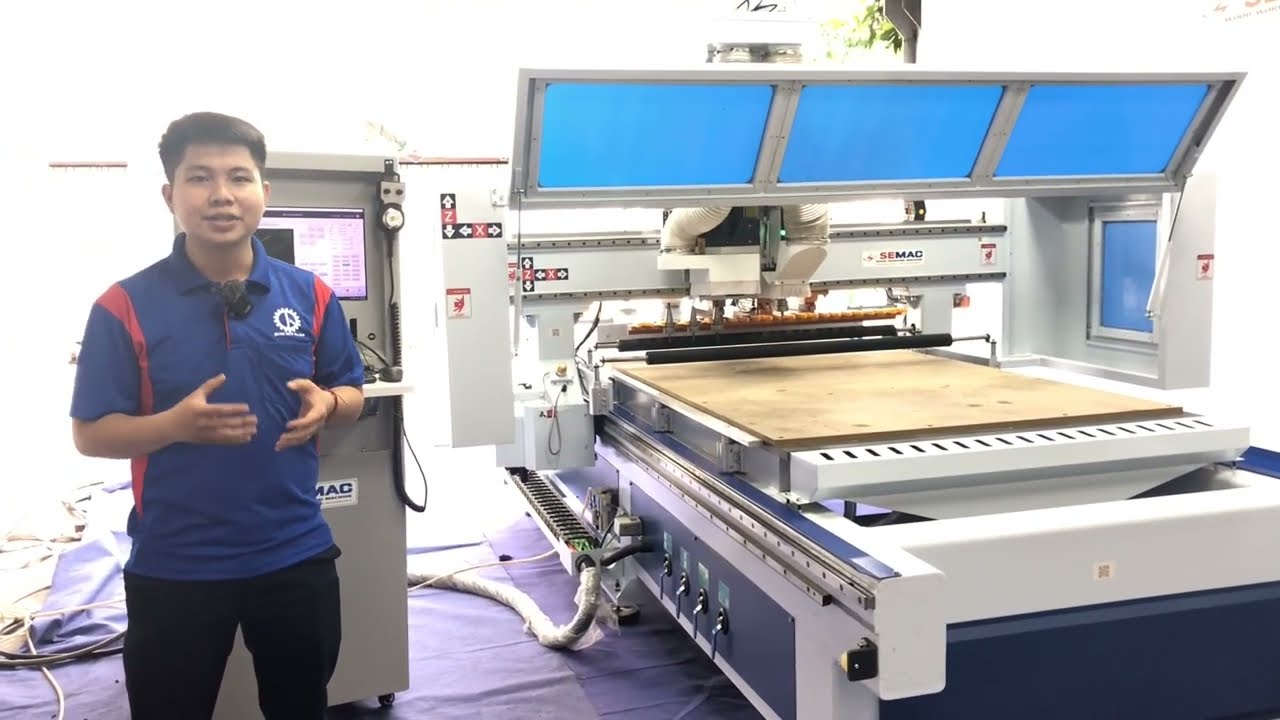 Máy CNC 1 Đầu Thay Dao Tự Động - Máy CNC Router Cắt Ván Công Nghiệp - SM 1325R1