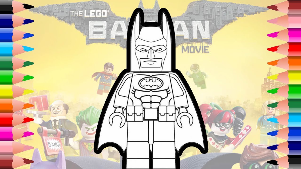 Lego batman coloring pages – How to draw a lego batman – Videos coloring for kids