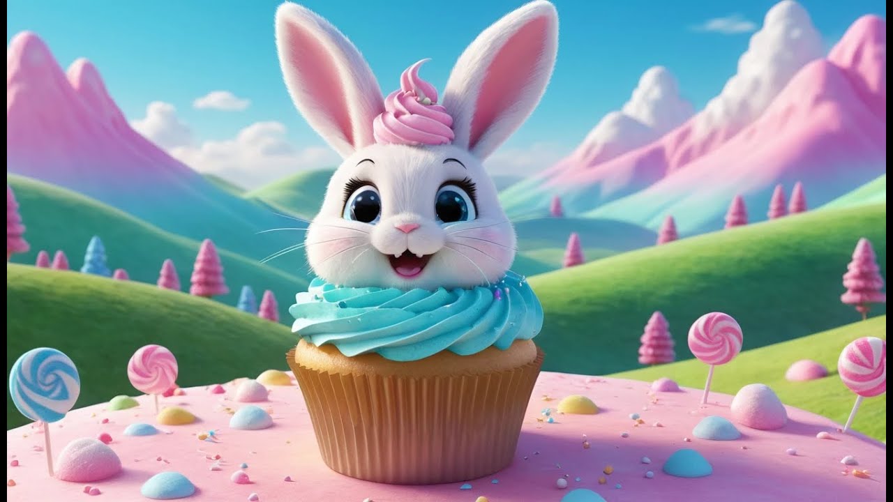 Cupcake Bunny&rsquo;s Bubblegum Adventure | Sweet Bunny Song for Kids | Bubble Bouncing Fun Rhyme