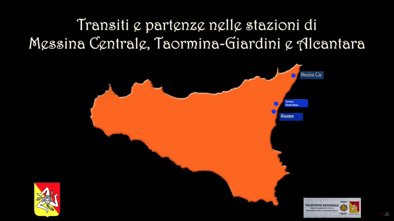 Sicilia, terra di caimani - Transiti e Partenze nelle stazioni di Messina C.le, Taormina e Alcantara