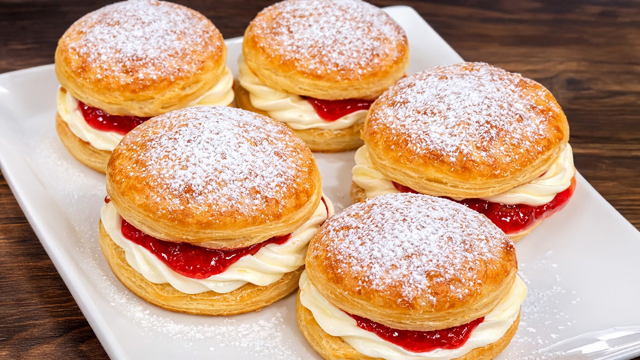 Wenn Sie Blätterteig zu Hause haben? Das perfekte cremige Erdbeeren-Dessert Nur in 5 Minuten!