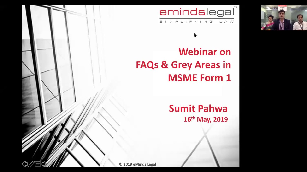 Webcast on MSME Form 1 - FAQs, Grey Areas and Practical issues