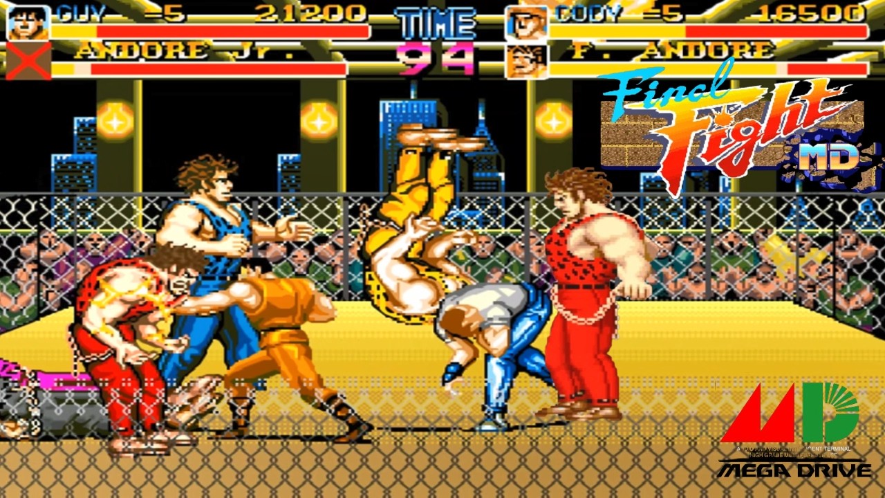 Final Fight MEGA DRIVE -Cody & Guy-  ANDORE'S CAGE Suvivor Mode