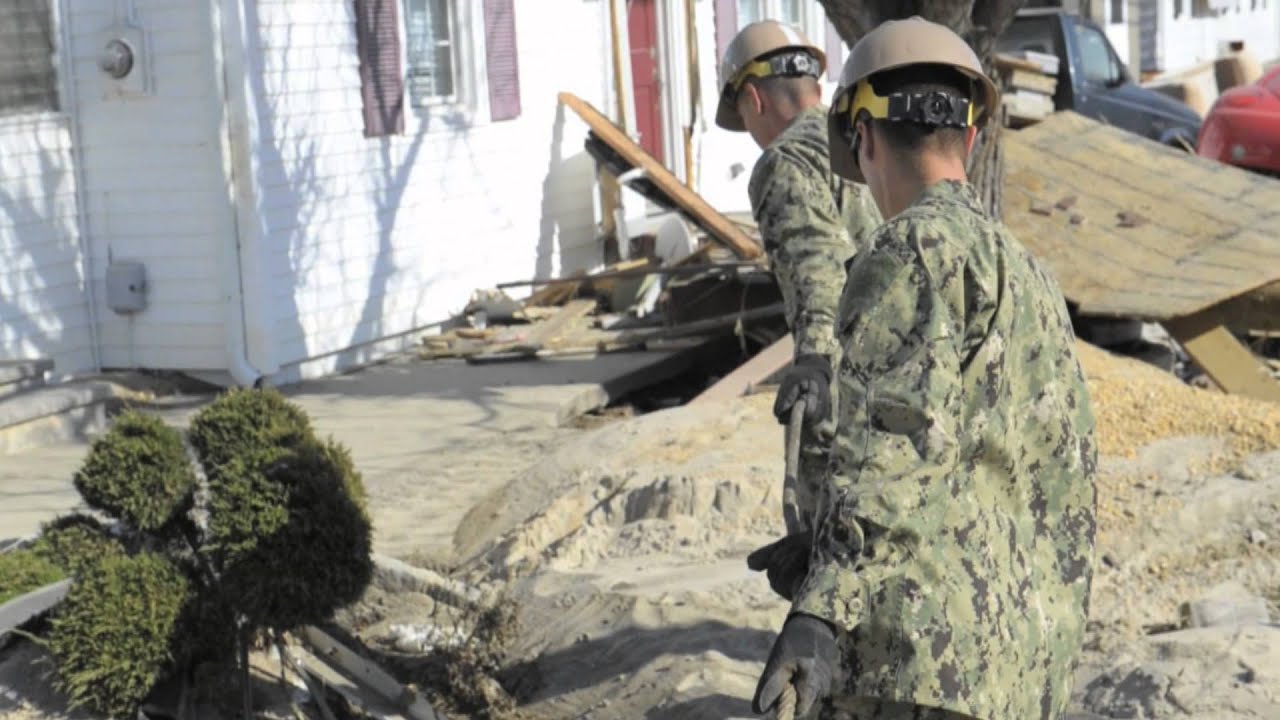 Navy SeaBees Clean Up Debris in Support of Hurricane 