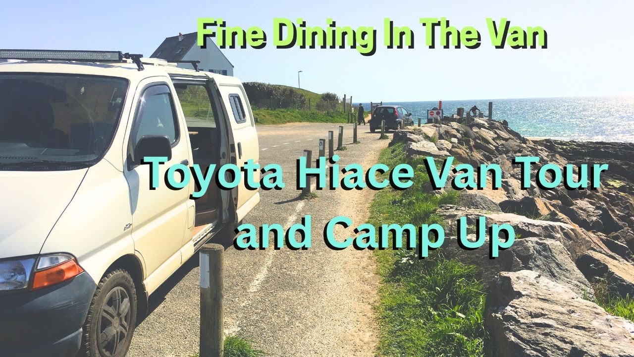 Toyota Hiace camper Great Park Up Here on The Brittany Coast